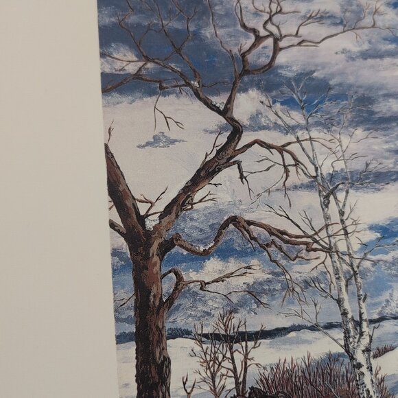 Verna E. Hutlet Winter Pond Hockey Print Numbered 58/100 Signed - Picture 8 of 9